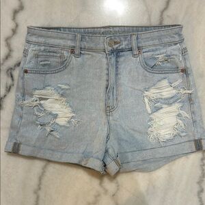 American Eagle Stretch Ripped High Waisted Shorts